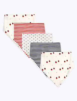 5 Pack Organic Cotton Dribble Bibs