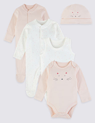 5 Piece Pure Cotton Start Up Set (61/2lbs-6 Mths)