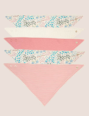 5pk Organic Cotton Floral Dribble Bibs