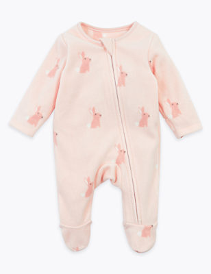 Fleece Rabbit Sleepsuit (7lbs-12 Mths)