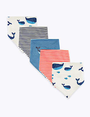 5 Pack Organic Cotton Dribble Bibs