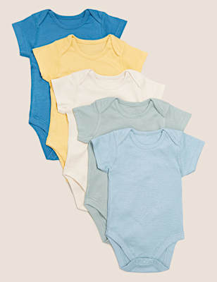 5pk Organic Cotton Bodysuits (0-3 Yrs)