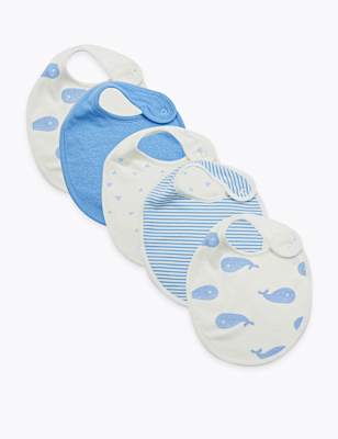 5 Pack Organic Cotton Dribble Bibs