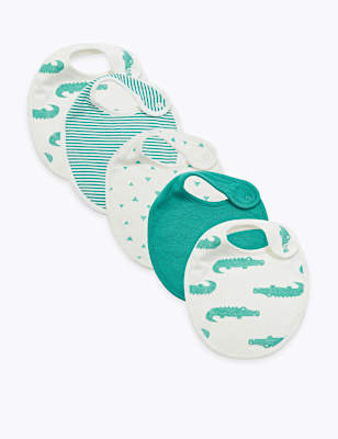 5 Pack Organic Cotton Dribble Bibs