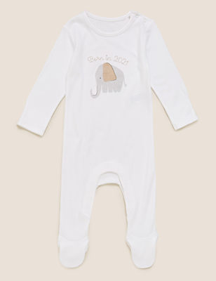 Organic Cotton Slogan Sleepsuit