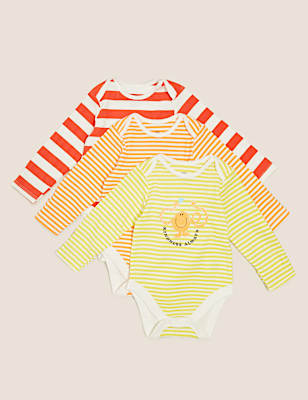 3pk Pure Cotton Mr Men™ Stripe Bodysuits