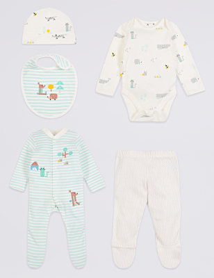 5 Piece Pure Cotton Newborn Essential Set