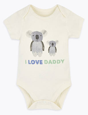 Pure Cotton I Love Daddy Bodysuit (0-12 Mths)