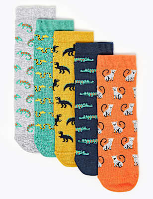 5 Pack of Cotton Animal Socks