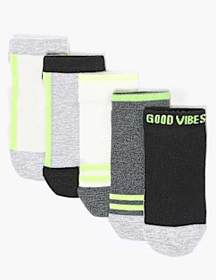 5 Pack Cotton Rich Trainer Liner Socks 