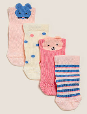4pk Cotton Bunny Baby Socks (0-2 Yrs)