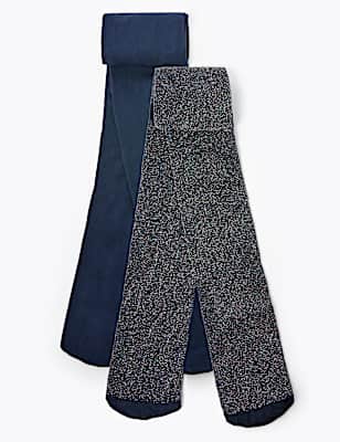 2 Pairs of Sparkle Tights (4-14 Years)