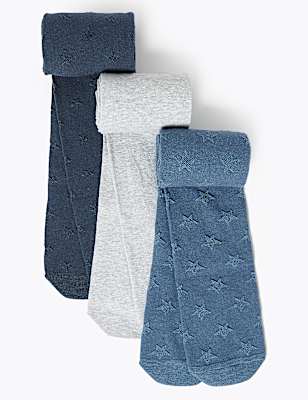 3pk Cotton Tights (2-14 Yrs)