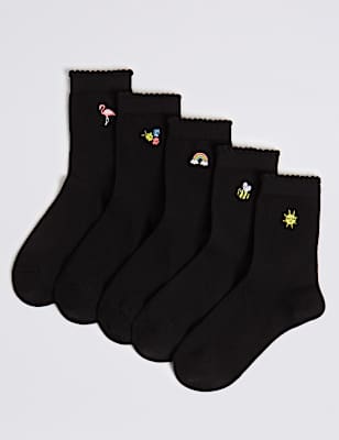 5 Pairs of Embroidered Socks