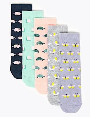5pk of Cotton Rich Animal Socks