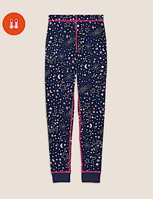 Thermal Cotton Blend Star Leggings