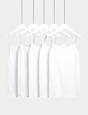 5P Cami Vests colour Trim (2-16 Yrs)