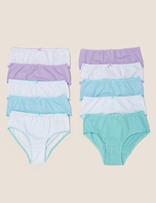 10pk Pure Cotton Knickers (2-16 Yrs)