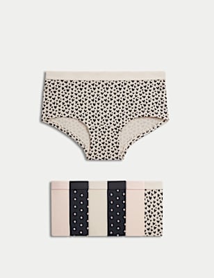 7pk Cotton with Stretch Mono Shorts (5-16 Yrs)