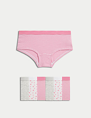 7pk Cotton Rich Stripes & Stars Shorts (5-16 Yrs)