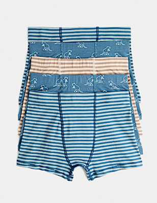 5 Pack Cotton Rich Dino Print Trunks (3-10 Yrs)