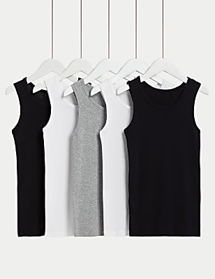 5pk Pure Cotton Vests