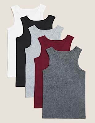 5 Pack Cotton Vests