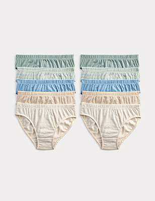 10 Pack Pure Cotton Stripes & Solids Briefs (2-14 Yrs)