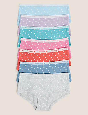 7pk Cotton Days of the Week Shorts (2-16 Yrs)