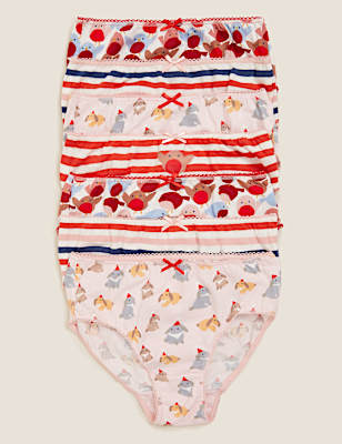 7pk Cotton with Stretch Robin Knickers (2-16 Yrs)