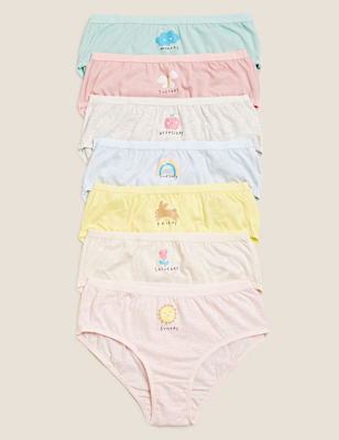 7pk Pure Cotton Days of the Week Knickers (2-16 Yrs)