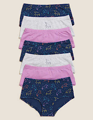 7pk Cotton Rich with Stretch Unicorn Shorts
