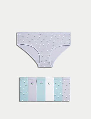 7pk Cotton with Stretch Floral Knickers (2-12 Yrs)