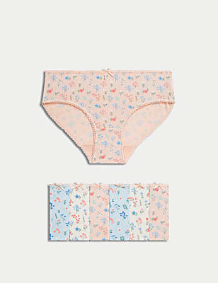 7pk Cotton with Stretch Floral Knickers (2-12 Yrs)