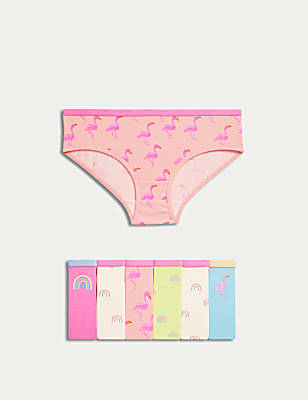 7pk Cotton with Stretch Rainbow Knickers (2-12 Yrs)