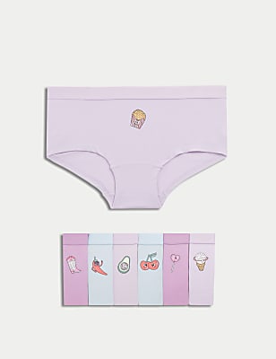 7pk Cotton with Stretch Fun Fruits Shorts (5-16 Yrs)