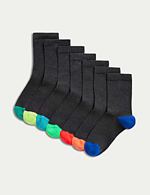 7pk Cotton Rich School Socks