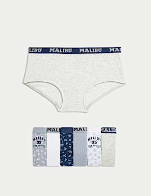 7pk Cotton Rich Malibu Shorts (5-16 Yrs)
