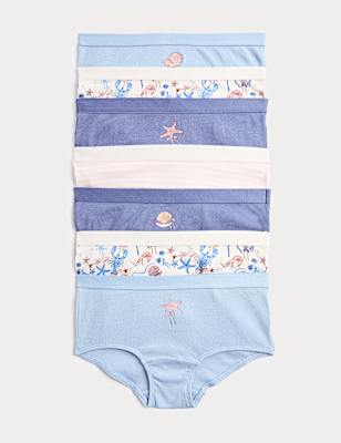 7 Pack Seashell Print Shorts (5-16 Yrs)