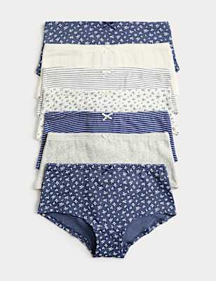 7 Pack Floral Stripe Pointelle Shorts (5-16 Yrs)
