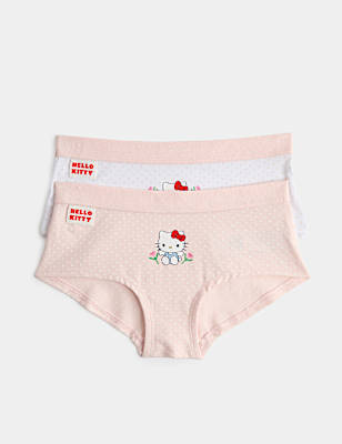 2 Pack Cotton Rich Hello Kitty&trade; Shorts (5-16 Yrs)