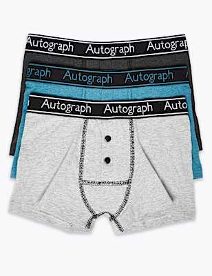 3 Pack Cotton With Lycra® Trunks (6-16 Years)