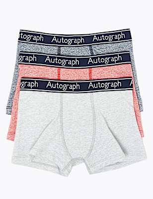 3 Pack Cotton with Lycra® Trunks