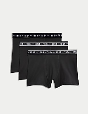 3pk Cotton Rich with Lycra&reg; Trunks (6-16 Yrs)