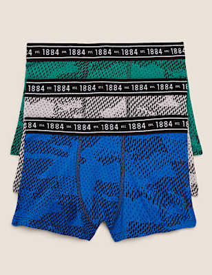 3pk Cotton with Stretch Camo Trunks (6-16 Yrs)