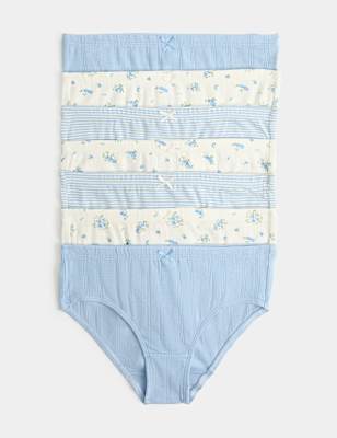 7 Pack Floral Striped Knickers (18 Mths - 16 Yrs)