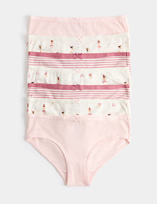 7 Pack Cotton With Stretch Ballerina Knickers (18 Mths - 10 Yrs)