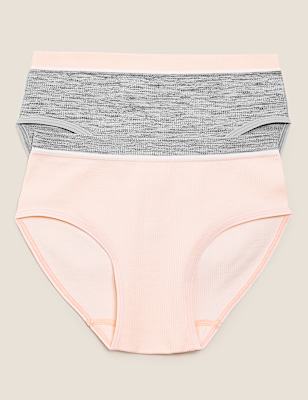 2pk Ribbed Knickers