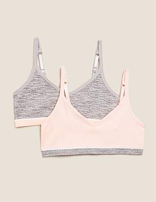 2pk Ribbed Crop Tops (6-16 Yrs)