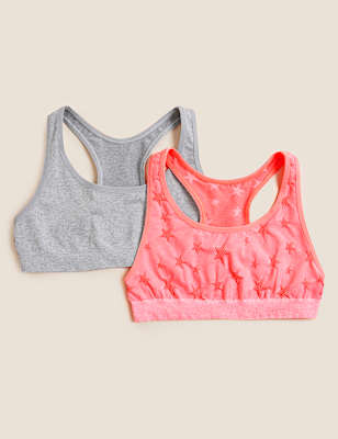 2pk Seamfree Star Crop Tops (6-16 Yrs)